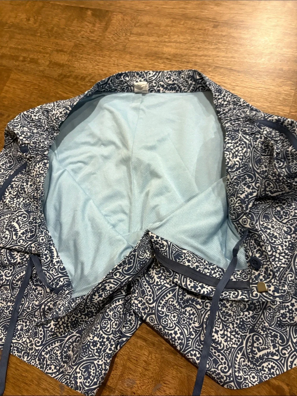Fair Harbor Swim Trunks Size 38. Navy blue and white Lined Drawstring 6” inseam